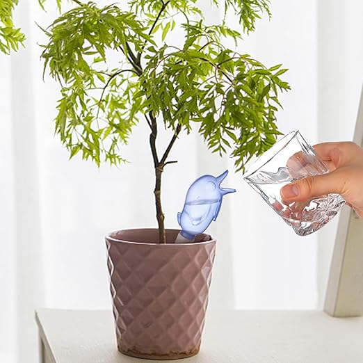 8 Pack Self Watering Spikes for Plants 60ml Transparent Bird Shape Automatic Watering Globes Automatic Plant Watering Globes for Indoor Outdoor Hanging Garden Plants Potted Drip Irrigation Devices