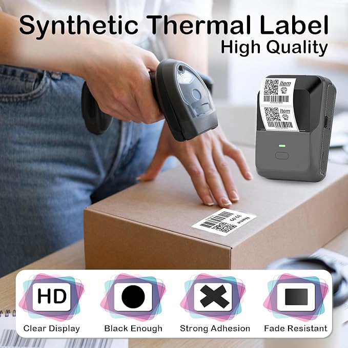 Thermal Labels Compatible for Supvan T50M Pro, Phomemo M110, Label Maker Tape Refill, Weatherproof & Tear-Resistant Thermal Stickers (40mm x 30mm, 1.57''x1.18'')