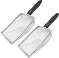 Waziaqoc Gardening Soil Sifter Set of 2, Stainless Steel Sand Compost Sifter 2.8mm and 5mm Mesh Sifter with Black Plastic Handle, Suitable for Sifting Sand, Dirt, Gravel, Compost