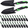 Yaocom 12 Pcs Garden Shovel Aluminum Alloy Heavy Duty Trowel Garden Tool Small Shovels for Digging Metal Hand Trowel Spade with Soft TPR Handle for Lawn Yard Farm Home Shop Planting (Green Black)