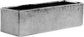 WGVI Long Rectangle Ceramic Planter Vase in Silver Etched 14" x 4" x 4"H, Rectangular Box Block Terrarium Pot, Flower Arrangement, Tabletop Centerpiece, Home Décor, Storage Container, 1 Pc.