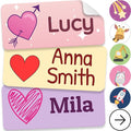 Personalized Name Labels for Kids (140 Labels) - Durable & Waterproof Custom Name Stickers for Clothing Tags, School Supplies, Camp & Daycare - Forever (1.2”x0.5”)