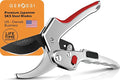 Ratchet Pruning Shears for Gardening Heavy Duty - Increases Cutting Power 3x - Perfect Ratchet Pruners for Weak Hands & Arthritis - 8” Anvil Garden Clippers - Sharp Blade for Effortless Cutting - Red
