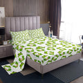 Feelyou Kids Frog Sheet Set Cute Green Frogs Bed Sheets for Boys Girls Children Wild Animal Decor Bed Sheet Set Kawaii Pattern Bedding Set Bedroom Bed Set with Deep Pocket Fitted Sheet 4Pcs King Size