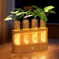 Lightalent Rechargeable Plant Propagation Station with Stepless LED Light, Wooden Stand & 4 Propagation Test Tubes, Hydroponic Plant Terrarium for Indoor Home Decor, Gift for Plant Lovers and Mothers
