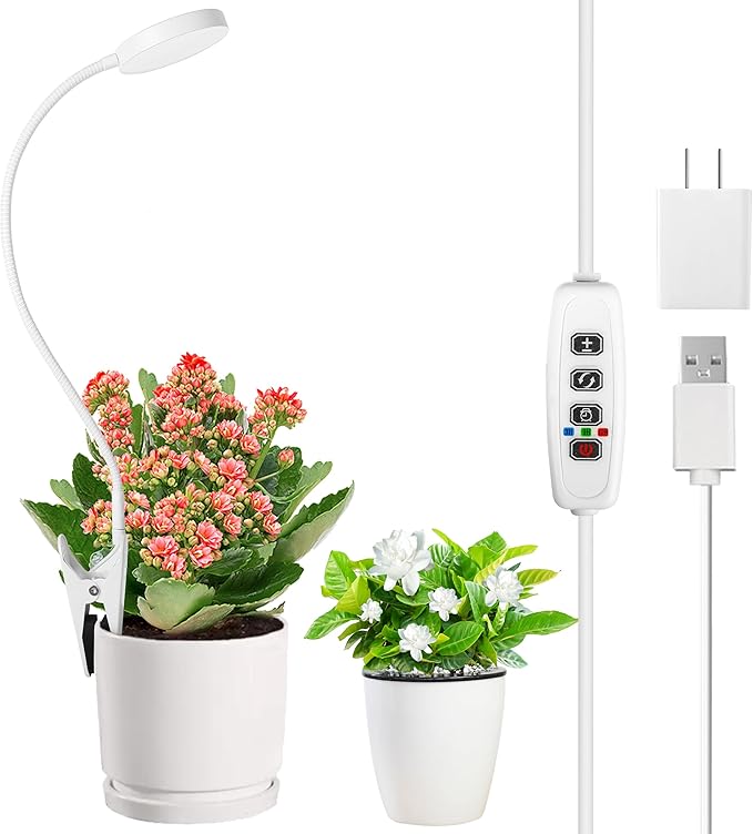 EWPJDK Grow Light for Indoor Plants Full Spectrum Plant Grow Lights 72 LED Plant Light Grow Lamp for Indoor Growing Pot Clip LED Plant Lamp (White, 1)