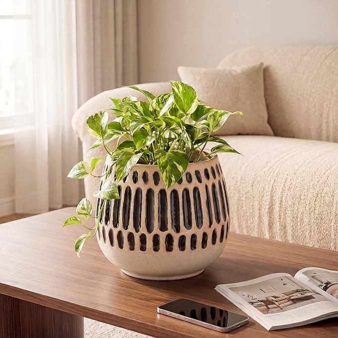 Ceramic Planter 4 Inch Plant Pots Indoor Outdoor Succulent Plant Pot Flower Pots Mid-Century Planter Ceramic Pot