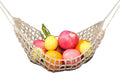 Fruit Hammock for Kitchen Under Cabinet,Large Macrame Fruit Hammock for Kitchen Décor,Storage That Saves Counter For More Counter Space at Home, Boat, or Rv,with 4 Hooks.(nature)