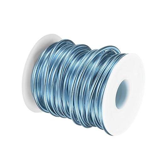 HARFINGTON Bonsai Wire Anodized Aluminum Training Wire Roll 3mm/9 Gauge 33ft Length Bendable Bonsai Tree Kit for Garden, Horticulture, Landscape, Planting, Gray Blue
