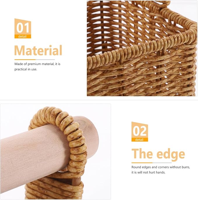 Alipis Bread Baskets for Kitchen Large Woven Storage Basket Rustic Hand Woven