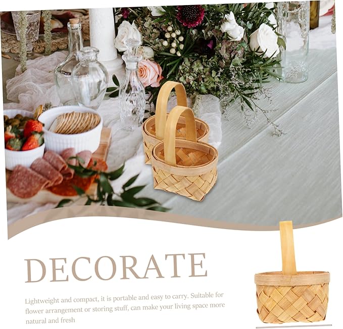 Zerodeko 4sets Rattan Flower Basket Seagrass Woven Planter Wedding Baskets Jewelry Makeup Organizer Garden Indoor Outdoor Decor 4pcs*4
