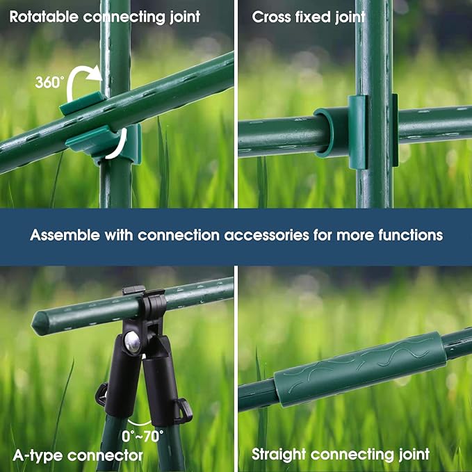 NANOPRETTY 6 FT Garden Stakes for Outdoor Plant Support, 0.78 inch Diameter Plant Stake Sticks Metal Poles for Pole Beans Cucumber Tree Climbing Plants Gardening Supplies 10 Pack