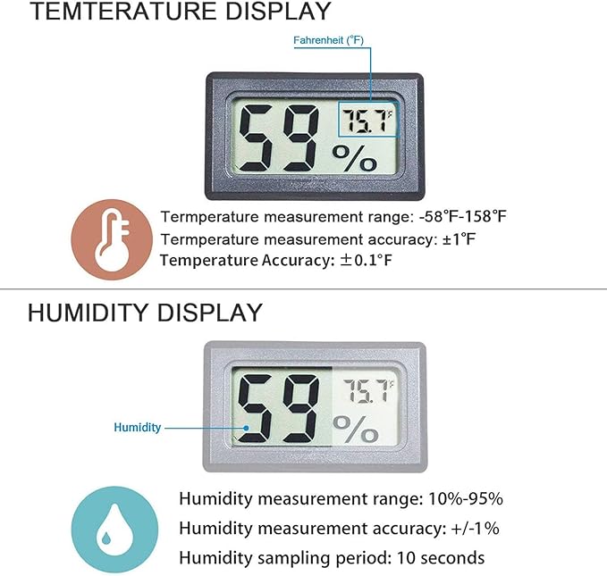Goabroa Mini Hygrometer Thermometer Digital Indoor Humidity Gauge Monitor with Temperature Meter Sensor Fahrenheit (℉)