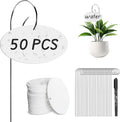 50 Pcs Plant Labels, Acrylic Plant Labels Stainless Steel Stake for Outdoor Garden Waterproof, Plant Tags with Pen for Seed, Potted Plant, Flower