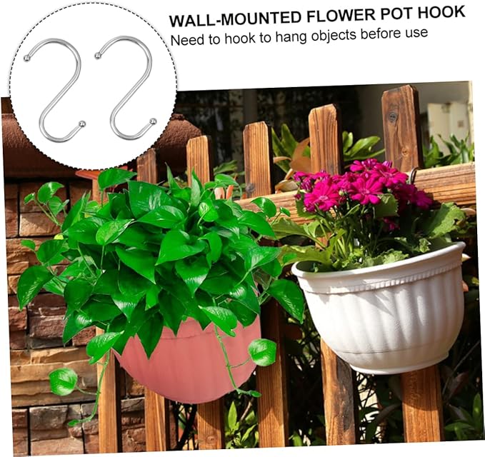 POPETPOP 2pcs Semi-Circular Imitation Leather Hanging Flower Planter Pot for Garden Decor Small Wall-Mounted Container for and Herbs Brick Red