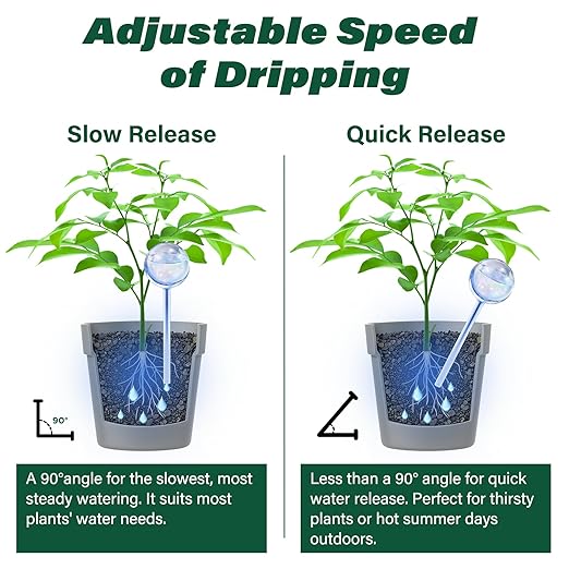 2 Pcs Glass Self Watering Globes, Iridescent Automatic Plant Waterer Bulbs Devices for Indoor & Outdoor Plants, Slow Release Watering Devices System for Various Plants