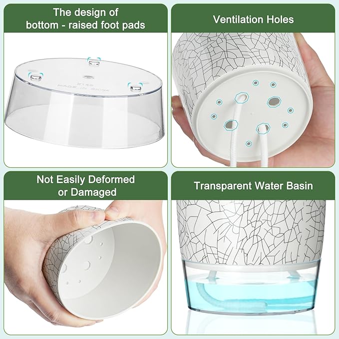 Self Watering Pots for Indoor Plants, 4/5.5/6.3 Inch Plant Pots Indoor Outdoor with Drainage Holes, Deep Reservoir, Plastic Self Watering Flower Pots