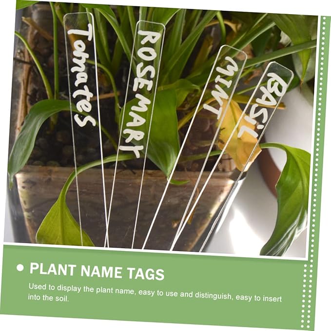 CANIGHT 72pcs Acrylic Plant Labels Durable Garden Markers for Flower Pots Succulents and Gardens Easy to Insert Lightweight and Portable for Home Gardening