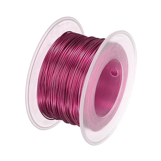 HARFINGTON Bonsai Wire Anodized Aluminum Training Wire Roll 0.8mm Gauge 98ft Length Bendable Bonsai Tree Wire for Garden, Horticulture, Landscape, Planting, Wine Red