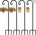 FEED GARDEN 48 Inch Small Shepherd Hooks for Outdoor, Garden Hook for Lanterns, Sheperd Hooks for Hanging Plants, Bird Feeders, Solar Lights, Mason Jars, Weddings Decor, 4 Pack