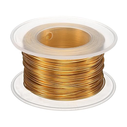 HARFINGTON Bonsai Wire Anodized Aluminum Training Wire Roll 0.8mm Gauge 98ft Length Bendable Bonsai Tree Kit for Garden, Horticulture, Landscape, Planting, Golden