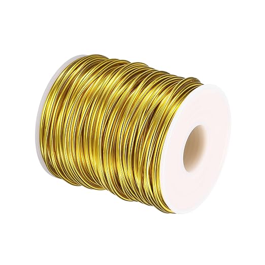 HARFINGTON Bonsai Wire Anodized Aluminum Training Wire Roll 2mm/12 Gauge 98ft Length Bendable Bonsai Tree Wire for Garden, Horticulture, Landscape, Planting, Yellow