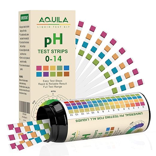 pH Test Strips 0-14, 150CT pH Testing Kit for Drinking Water, Pool Spa Aquarium Fish Tank Urine Saliva Food Beverage Kombucha Soil Hydroponics, Litmus Paper pH Tester Kit for Soap Making, Skincare