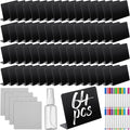 Skyygemm 64 Pcs 3.94 x 2.95 Inch Chalkboard Signs for Food Table Signs Food Labels for Party Food Signs Food Tags for Party with 26 Water Based Chalk 4 Cleaning Cloth 2 Bottle for Buffet Weddings