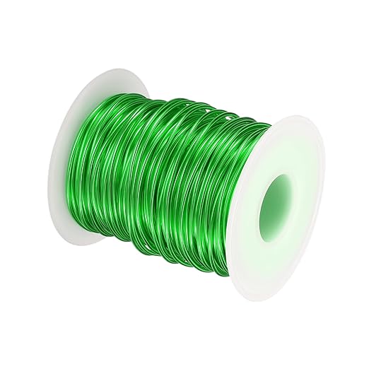 HARFINGTON Bonsai Wire Anodized Aluminum Training Wire Roll 1.5mm/15 Gauge 98ft Length Bendable Bonsai Tree Wire for Garden, Horticulture, Landscape, Planting, Green