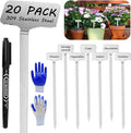 304 Stainless Steel Plant Label, 20 Waterproof Metal Plant Label Stakes and Marker Pen, 7.87" Garden Markers for Outdoor Indoor Plants Identification.