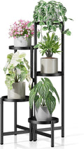 Stand Plants, 5 Tier Large Plant Stand Indoor, 7.9 Inch Wide Tall Corner Metal Plant Stands Outdoor for Multiple Plants, Foldable Tiered Flower Display Holder Rack Shelf for Patio Porch Balcony