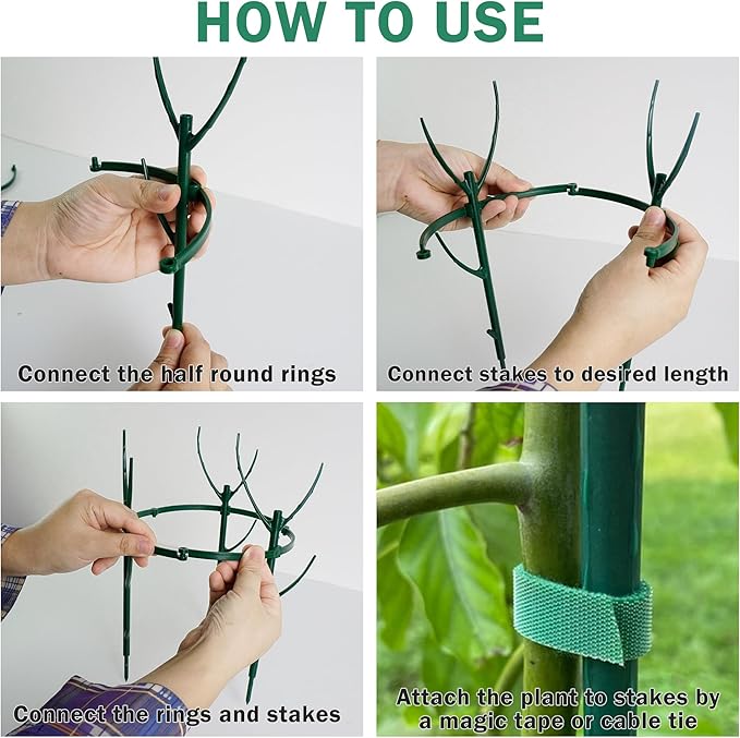 10 Pack Stackable Monstera Plant Support Stakes, Half Round Climbing Plant Pole Sticks Structures for Indoor/Outdoor Plants, Garden Accessories for Potted, Pothos, Philodendron & Vine Plants