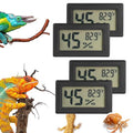 Reptile Thermometer and Humidity Gauge Digtal Terrarium Thermometer Rectangle Bearded Dragon Cage Accessories Reptile Temp and Humidity Gauge for Leopard Gecko Hermit Crab Gecko Lizard Etc 4pc