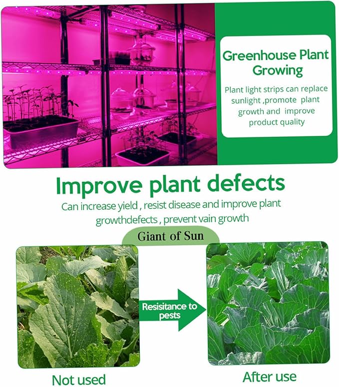 Solar Powered Grow Lights 16.4ft Full Spectrum LED Plant Light Strip with Solar Panel, Grow Light for Greenhouse, Garden, Shed & Indoor Plants