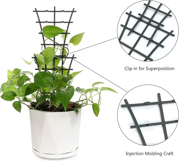 12 Pcs Garden DIY Mini Climbing Trellis Plastic Superimposed Potted Plant Support Garden Trellises for Potted Climbing Plants Vines