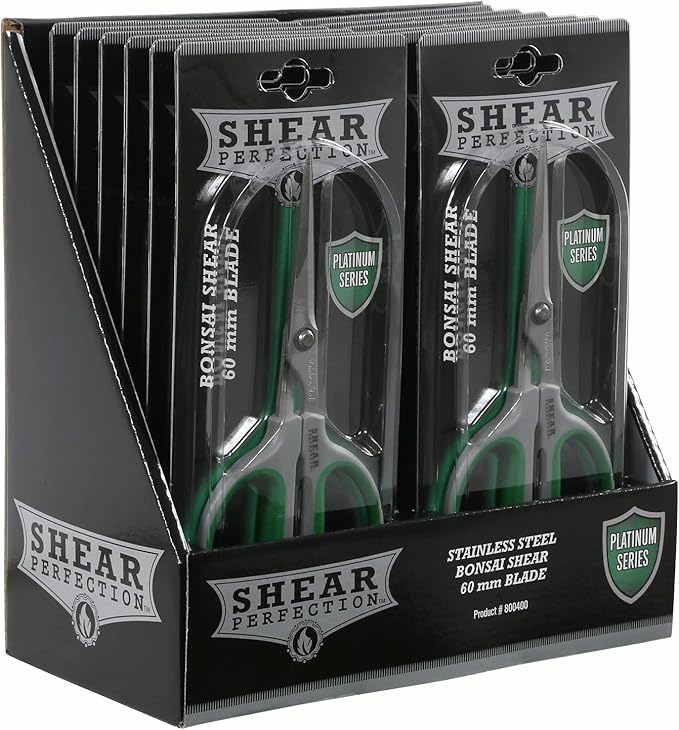 Shear Perfection Stainless Steel Bonsai Scissors, 2.4" Straight Blades - Platinum Series