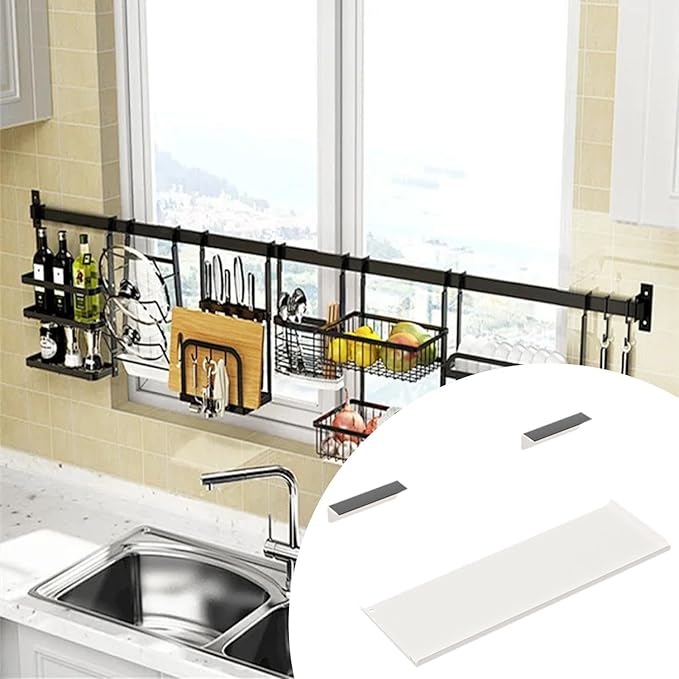 Window Sill Plant Shelf, Kitchen Window Sill Extender Shelf, Countertop Extension Storage Rack for Workbench, 20cmx50cm
