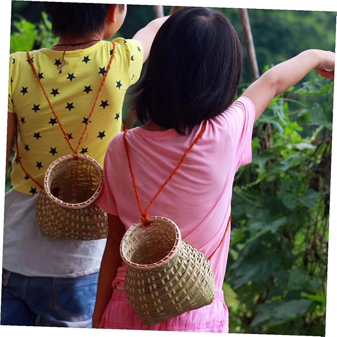Zerodeko 1pc Handmade Woven Flower Basket Rustic Storage Container for Home Decor Multi-functional Basket for Flower Arranging and Organizing Natural Material Design