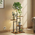 4 Tier Plant Stand Indoor with Grow Light, Tiered Plant Stands for Indoor Plants Multiple, Corner Flower Stand for Living Room, Multi-Layer Vintage Design Plant Shelf