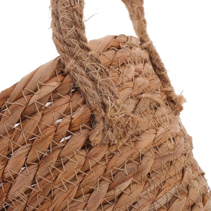 Alipis Seagrass Basket Planter Woven Flower Pots 2pcs 15cm Rattan Storage Basket Plant Container Straw Flower Pot for Indoor and Outdoor Plants