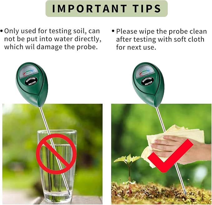 Soil Moisture Meter, 2 Pack Plant Water Meter Soil Meter Moisture Sensor Hygrometer for Indoor Outdoor Plant Care,No Battery Needed(Green)