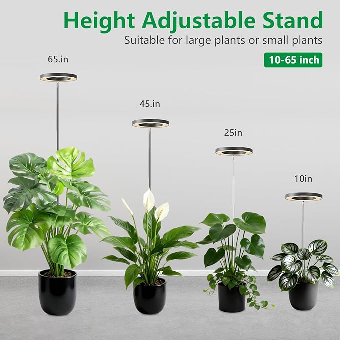 2 Packs Plant Grow Light, Grow Lights for Indoor Plants,80 LEDs Full Spectrum Plant Lights for Indoor Growing with 6/12/16H Timer-B2
