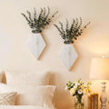 Chunful 2 Pcs Wooden Wall Planter Decor Hanging Faux Plants Greenery Flowers Holder Vase Boxes for Wall Bohemian Farmhouse Room Kitchen Office Indoor Decoration(Retro White,9.8 x 6.6 x 1.2 Inches)