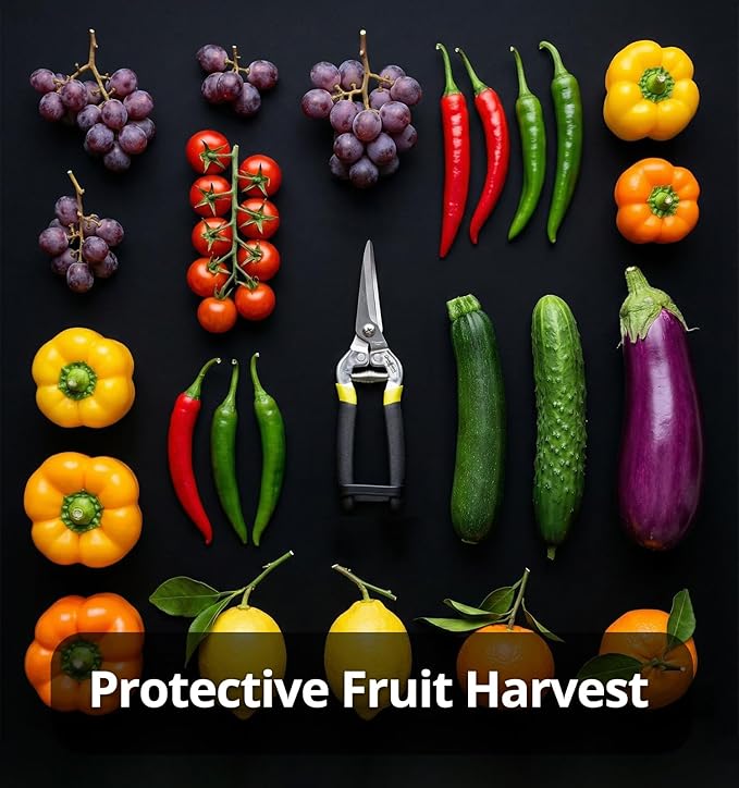 Gardeness Gardening Scissor 12 PCS Curved Stainless Steel Serrated Blade Pruning Shear, harvest shears picking shears Pruning Snip Harvesting Fruit Picking, Mandarins, Lemons and Grape