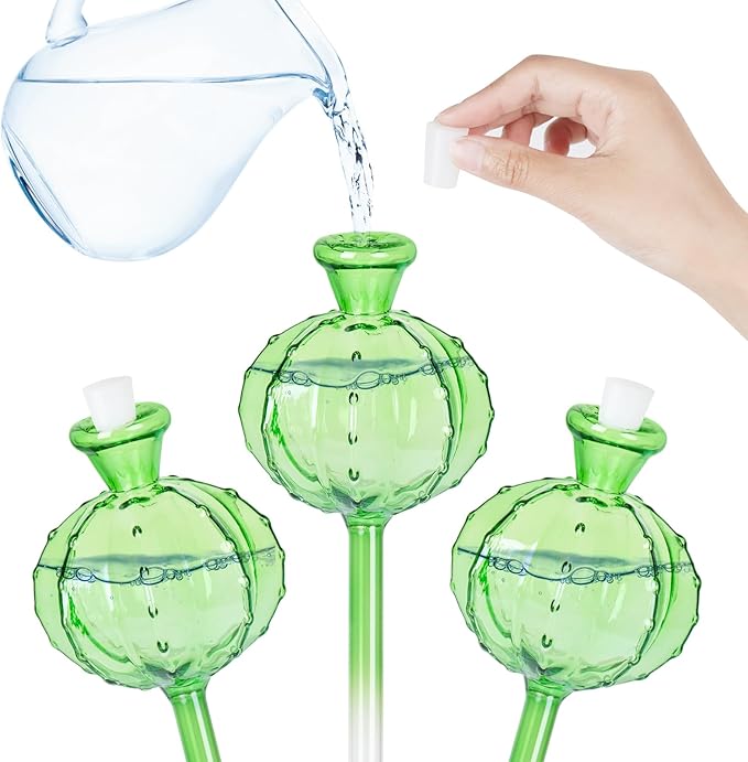 KGCCIZI Self Watering Planter Insert. Plant Watering Devices. Plant Watering Bulbs. 3-PCS Plant Watering Globes. Cactus Shape Self Watering Globes