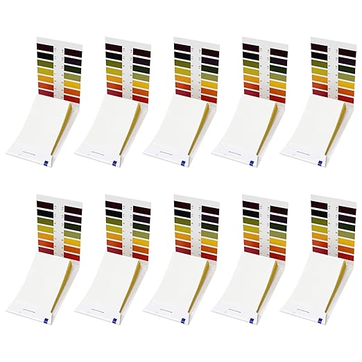 Honbay 10 Pack 800 Pieces PH Test Strips Universal Litmus Indicator Full Range 1-14 pH Testing Paper Universal pH Test Litmus Paper pH Testing Strips for Water Wine Saliva Urine Soil Food Fish Tank