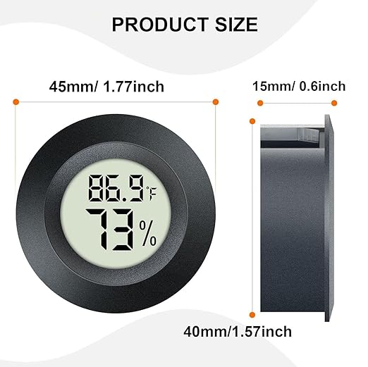 JEDEW 4 Pack Hygrometer Thermometer Digital Humidity Meter Indoor/Outdoor Humidity Monitor Reptile Thermo-Hygrometer for Greenhouse Humidors Terrarium Jars, Fahrenheit (℉) /Celsius(℃) (4)