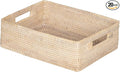 Kouboo Laguna Rattan Shelf & Organizer Basket, Wicker Storage Basket, Ideal for Kitchen Storage, Storage Baskets Shelves, Decorative Box, Toys Home Decor, White/Latte