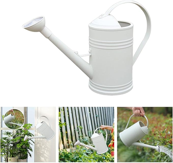 Baoblaze Watering Can Indoor Plants with Detachable Sprinkle Head 1.8L Lightweight er Watering Can Long Spout Watering Can for Plants Bonsai, White