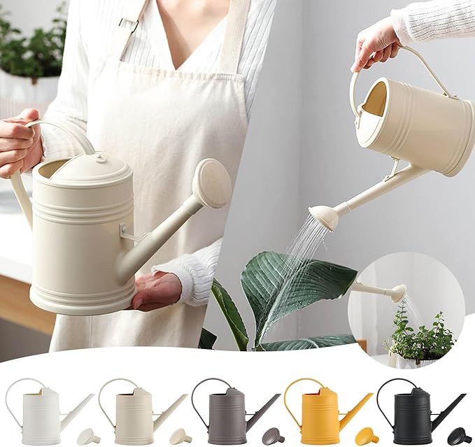 0.5 Gallon Plant Watering Can,Plastic Long Spout Watering Can with Detachable Sprinkler Head and Handles,Small Watering Can for House Succulent Bonsai Garden Flower Office Indoor Plants